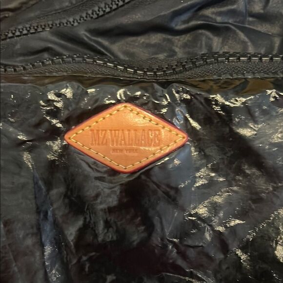 MZ WALLACE Shiny Black Pouch with Brown Accent three included - Picture 7 of 10